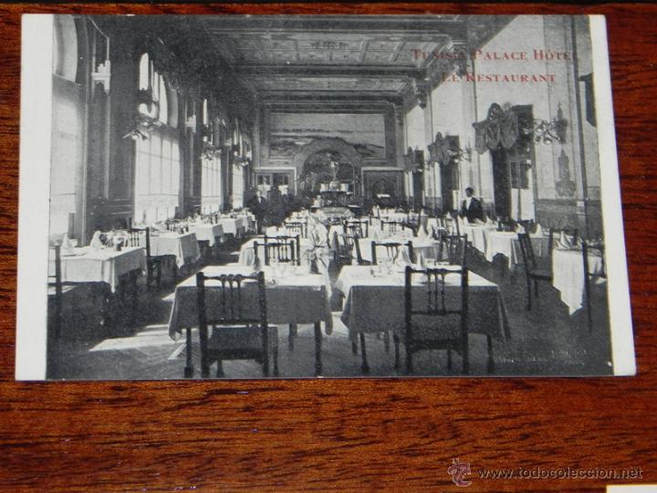 Cartoline: ANTIGUA POSTAL DEL RESTAURANT DE TUNISIA PALACE HOTEL - TUNEZ - NO CIRCULADA.