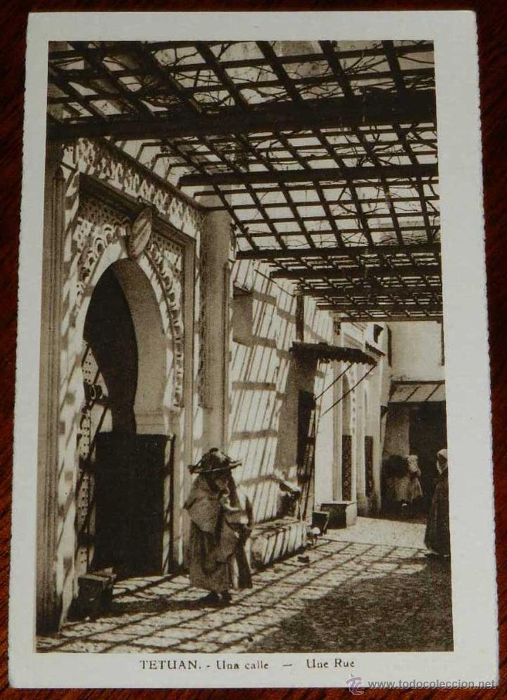 Cartoline: ANTIGUA POSTAL DE TETUAN - UNA CALLE - MARRUECOS - NO CIRCULADA.