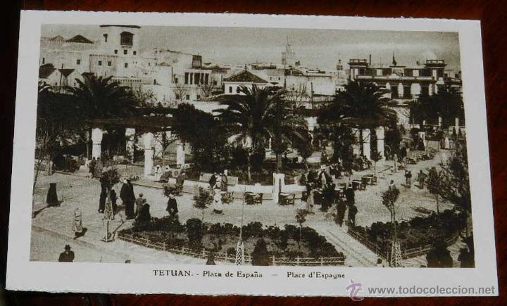 Cartoline: ANTIGUA POSTAL DE TETUAN - PLAZA DE ESPA&Ntilde;A - MARRUECOS - NO CIRCULADA.
