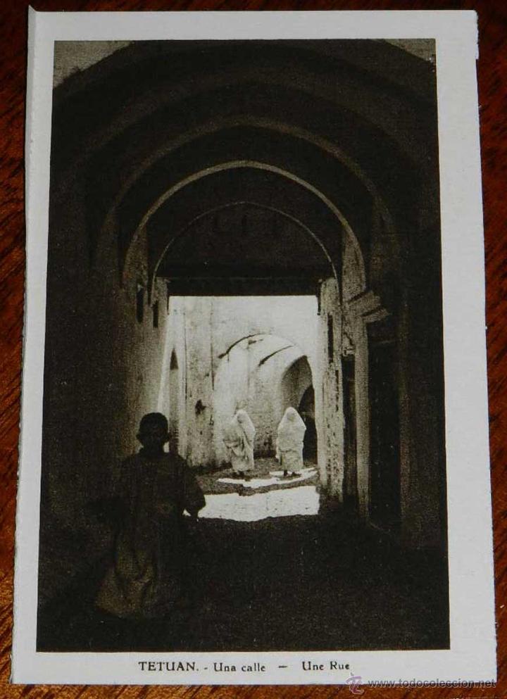 Cartoline: ANTIGUA POSTAL DE TETUAN - UNA CALLE - MARRUECOS - NO CIRCULADA.