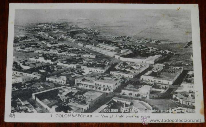 Cartoline: Antigua postal de Colomb-bechar, Marruecos, n. 1, vista general en avion, ed. photo africaines, no c