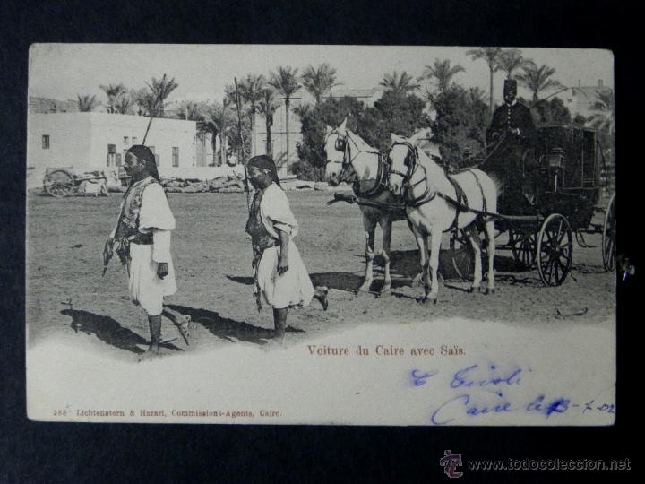 Cartoline: antigua postal, cairo, coche desde el cairo, sin dividir, circulada