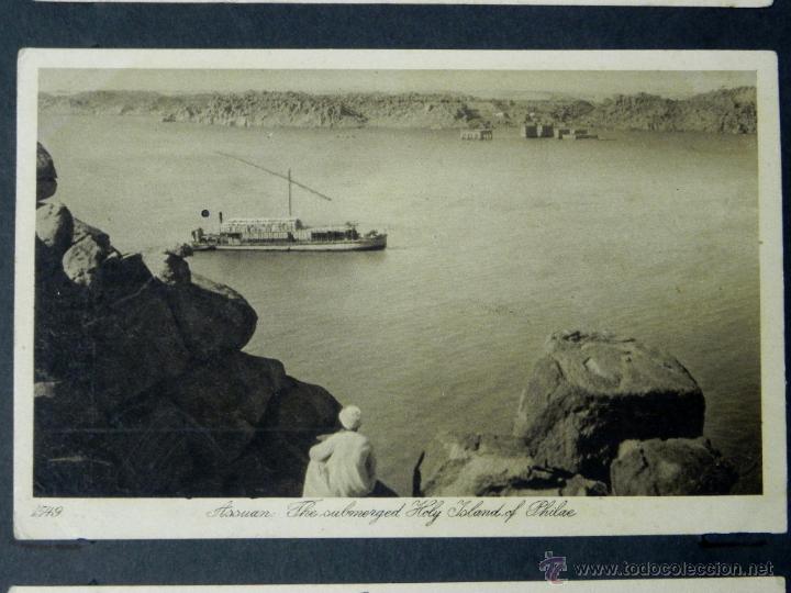 Cartoline: antigua postal, assuan, la sumergida santa isla de philae, circulada