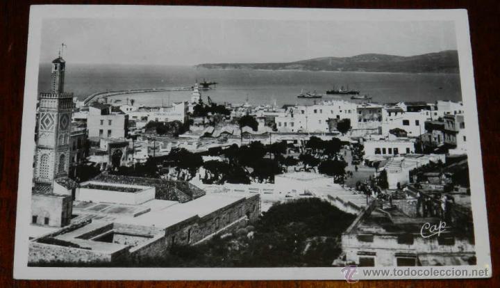 Cartes Postales: ANTIGUA FOTO POSTAL DE TANGER, N. 5, VISTA GENERAL DE LA BAHIA, ED. C.A.P, CIRCULADA EN 1949.