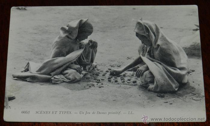 Cartes Postales: ANTIGUA POSTAL DE SCENES ET TYPES, N. 6053, NI&Ntilde;OS JUGANDO, CIRCULADA Y CON SELLO DEL BATALLON DE CAZ