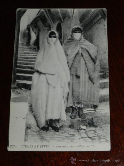 Cartes Postales: ANTIGUA POSTAL DE SCENES ET TYPES, N. 6074, MUJERES ARABES, ESCRITA EN 1909, NO CIRCULADA, ED. L.L.