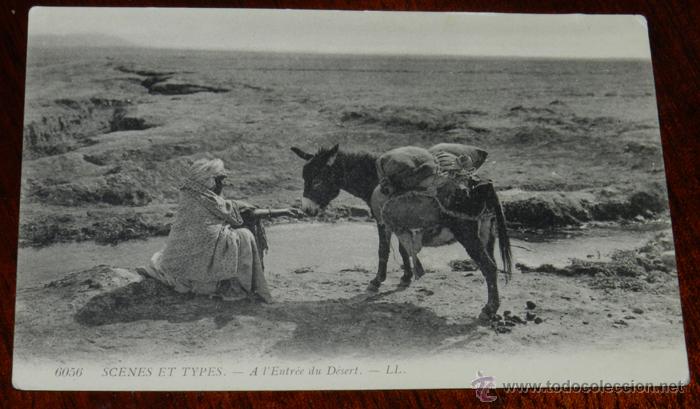 Cartes Postales: ANTIGUA POSTAL DE SCENES ET TYPES, N. 6056, CIRCULADA Y CON SELLO DEL BATALLON DE CAZADORES DE REUS