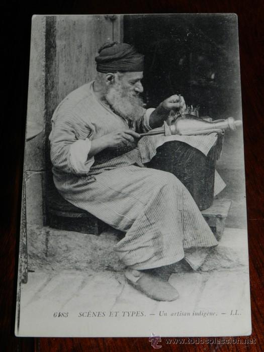Cartes Postales: ANTIGUA POSTAL DE SCENES ET TYPES, N. 6183, UN ARTESANO INDIGENA, POSIBLEMENTE ALGERIA, CIRCULADA, E