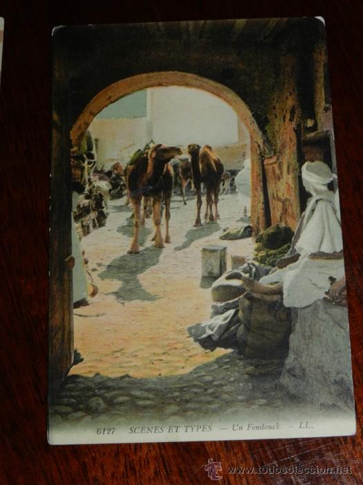 Cartes Postales: ANTIGUA POSTAL DE SCENES ET TYPES, N. 6127, UN FONDOUCK, POSIBLEMENTE ALGERIA, CIRCULADA, ED. L.L.