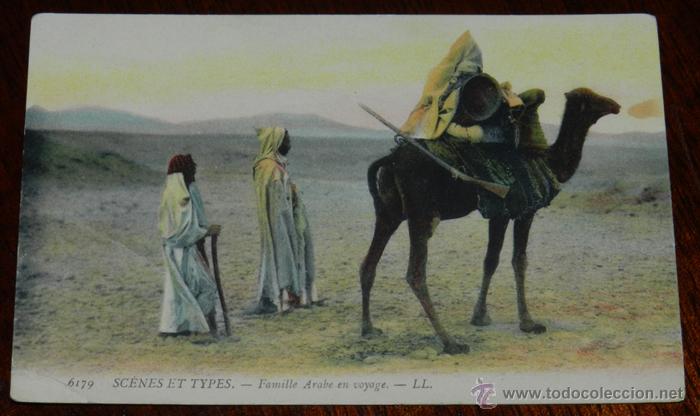Cartes Postales: ANTIGUA POSTAL DE SCENES ET TYPES, N. 6179, FAMILIA ARABE EN VIAJE, POSIBLEMENTE ALGERIA, CIRCULADA,