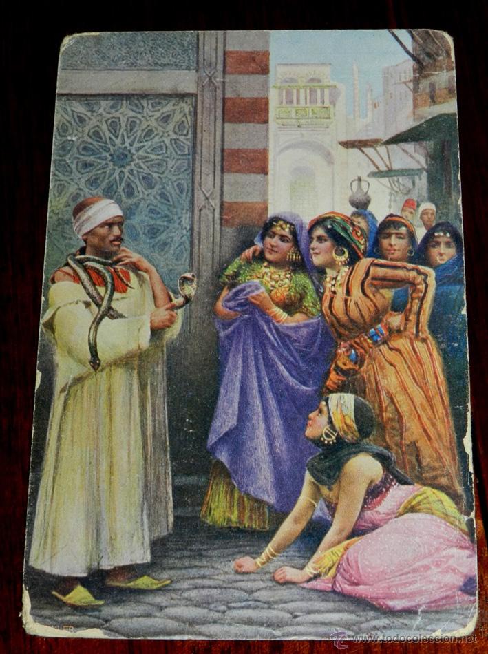 Cartes Postales: ANTIGUA POSTAL DEL ENCANTADOR DE SERPIENTES, SERIE 1024  5, POSIBLEMENTE MARRUECOS, CIRCULADA.