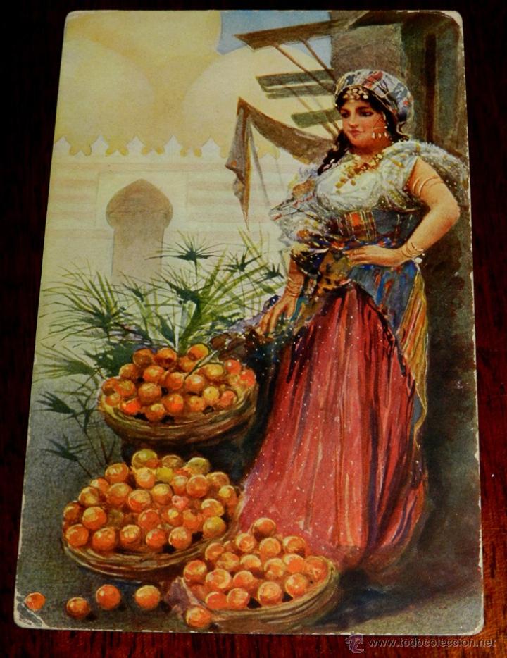 Cartes Postales: ANTIGUA POSTAL DE MUJER ARABE, SERIE 1643 1, POSIBLEMENTE MARRUECOS, CIRCULADA.