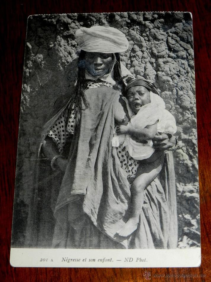 Cartes Postales: ANTIGUA POSTAL DE MUJER NEGRA CON HIJO, ED. ND FOTO, N. 201, NO CIRCULADA.
