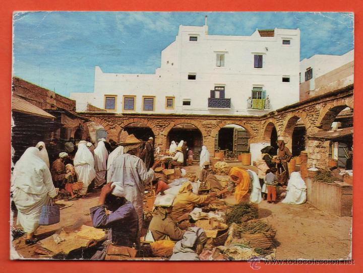 Cartoline: marruecos - escenas tipicas - mercado de especies - nueva - a&ntilde;os 70 -