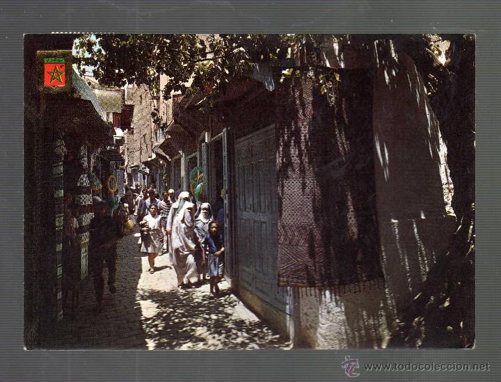 Cartoline: TARJETA POSTAL FES (CALLE DE LA MEDINA) &middot; circulada