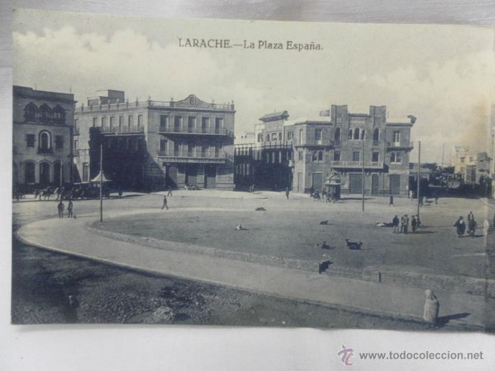 Postales: Larache. Plaza de Espa&ntilde;a. Postal doble. - Foto 2