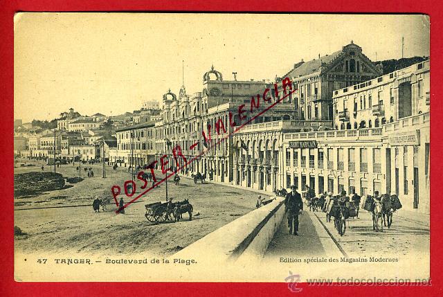 Cartoline: POSTAL TANGER, MARRUECOS, BOULEVARD DE LA PLAYA, P95570