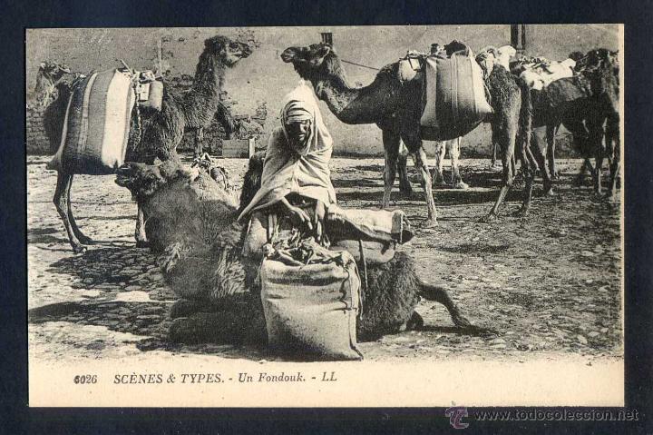 Cartes Postales: *Un Fondouk* Serie Sc&eacute;nes et Types n&ordm; 6026. Phot. LL. Nueva.