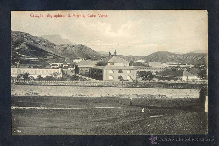 Postais: Cabo Verde. S&auml;o Vicente. *Esta&ccedil;&auml;o telegraphica* Ed. Bazar Central Bonucci & Frusoni. Nueva.