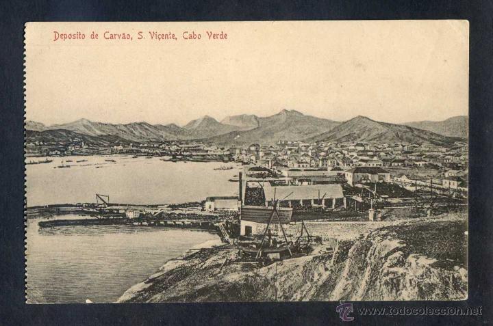 Postais: Cabo Verde. S&auml;o Vicente. *Deposito de Carv&auml;o* Ed. Bazar Central Bonucci & Frusoni. Escrita.
