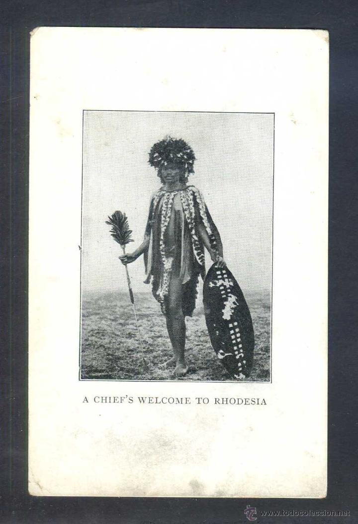 Postcards: Rhodesia *A Chief&acute;s Welcome to Rhodesia* Zambesi Mission S.J. Nueva.