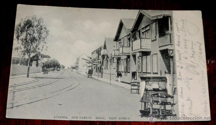 Cartes Postales: POSTAL DE BEIRA, MOZAMBIQUE, AVENIDA DON CARLOS, CIRCULADA.