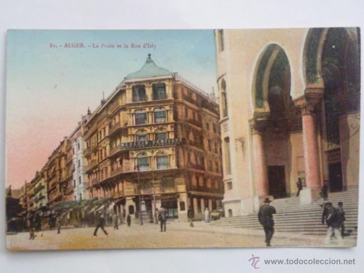 Postcards: ANTIGUA POSTAL ARGEL, LA OFICINA DE CORREOS Y LA CALLE DE ISLY, COLOREADA