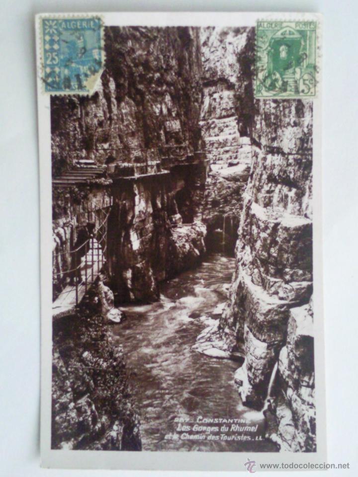 Cartoline: ANTIGUA POSTAL CONSTANTINE - EL GONGES DEL CAMINO DE LOS TURISTAS Y RHUMEL, A&Ntilde;O 1934