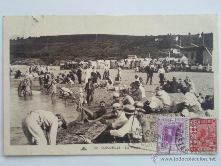 Cartoline: ANTIGUA POSTAL, DJIDJELLI -  DISFRUTANDO EN LA PLAYA, A&Ntilde;O 1933