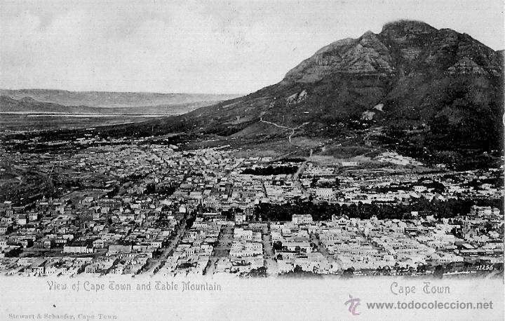 Cartes Postales: ANTIGUA POSTAL - VIEW OF CAPE TOWN AND TABLE MOUNTAIN