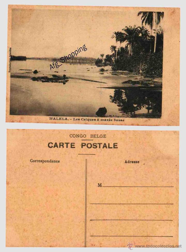 Cartes Postales: CONGO BELGA - MALELA - LES CRIQUES &Aacute; MAR&Eacute;EE BASSE - Old postcard
