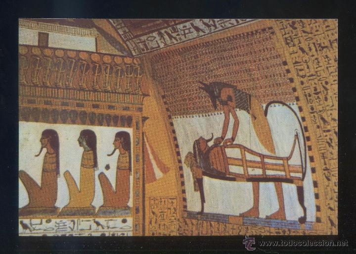 Cartes Postales: Egipto. *Tomb of Noble Sen-Nedjem 1292 BC - Anubi tending mummy on couch* Nueva.