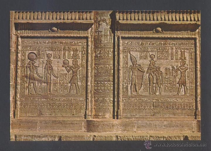 Postais: Egipto. Templo de Dendera. *The Pharaoh offering to Goddess Hathor* Nueva.