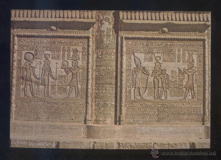 Postais: Egipto. Templo de Dendera. *The Pharaoh offering to Goddess Hathor* Ed. Lehnert & Landrock. Nueva.