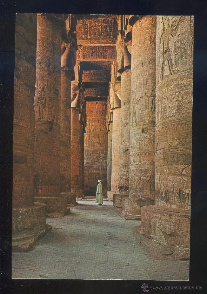Postais: Egipto. Templo de Dendera. *Giant Pillars in Hathor Temple* Ed. Lehnert & Landrock n&ordm; 813. Nueva.