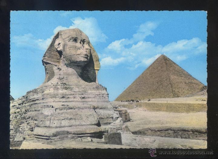 Postais: Egipto. Giza. *The Great Sphinx...* Ed. Lehnert & Landrock n&ordm; 509. Circulada 1966.