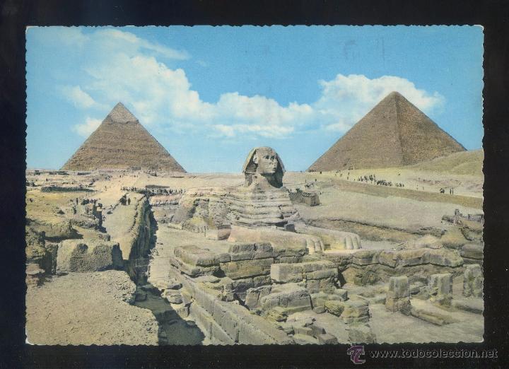 Postais: Egipto. Giza. *The Great Sphinx...* Ed. Lehnert & Landrock n&ordm; 503. Circulada 1957.