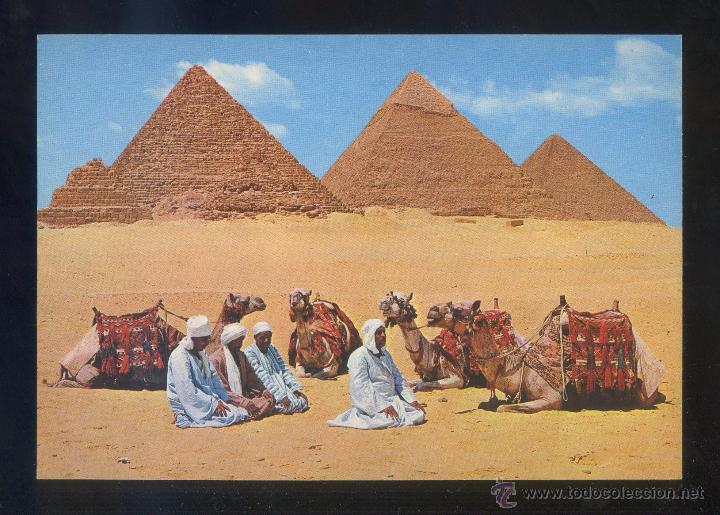 Postais: Egipto. Giza. *Prayer Near the Pyramids* Ed. Lehnert & Landrock n&ordm; 77. Nueva.