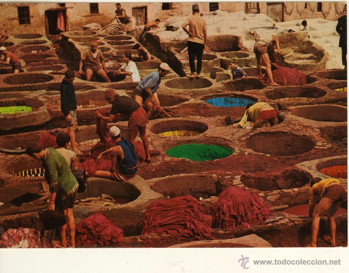 Postales: MAGNIFICA POSTAL BALSAS DE COLOREAR PIELES MARRUECOS