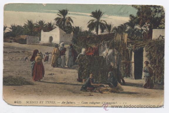 Postcards: ESCENAS Y TIPOS DE SAHARA-CASAS DE INDIGUENAS-