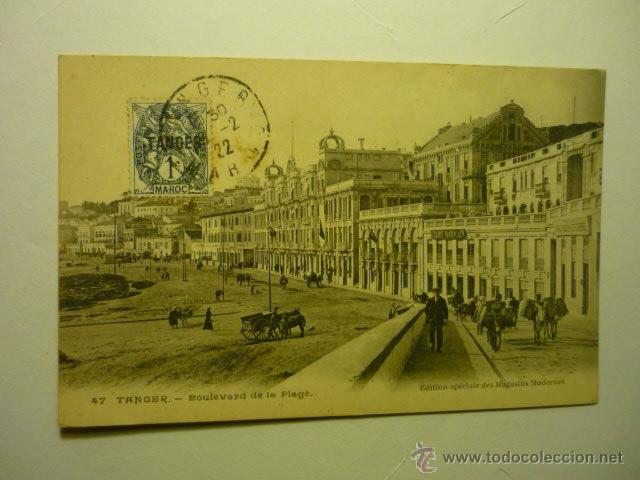 Postales: postal tanger- boulevard de la plage bb