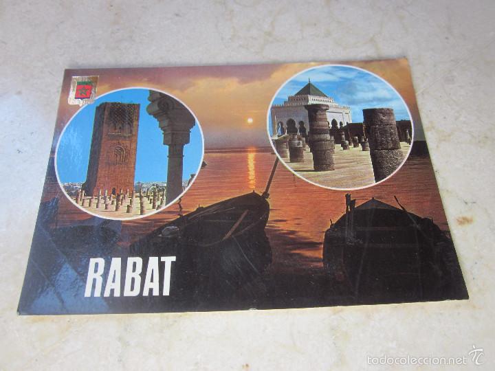 Cartes Postales: POSTAL ESCRITA A&Ntilde;OS 80 MAUSOLEO MOHAMMED V Y LA TORRE HASSAN DE RABAT (MARRUECOS)