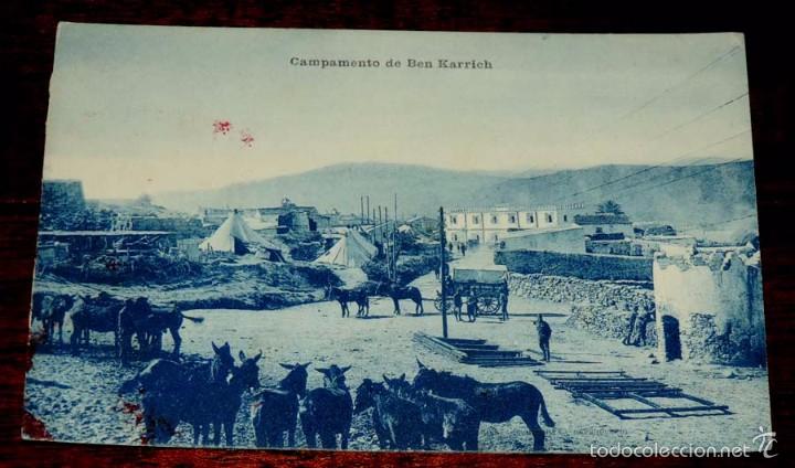 Postcards: ANTIGUA POSTAL DE LA GUERRA DEL RIF (MARRUECOS) . CAMPAMENTO DE BEN KARRICH - EDICION JOSE FERNANDEZ