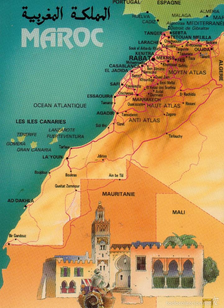 Postcards: MAPA MARRUECOS