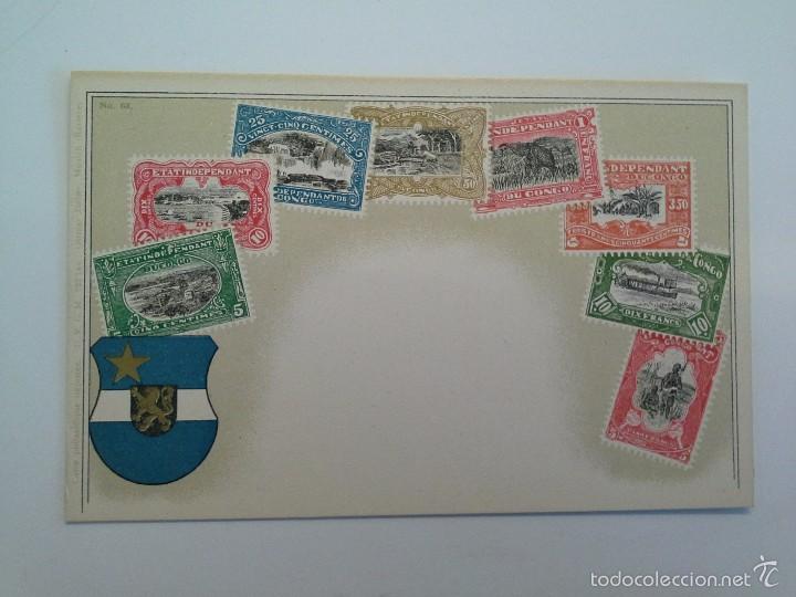 Postkarten: POSTAL TEMA FILAT&Eacute;LICO SELLOS DE CONGO. N&ordm; 63.