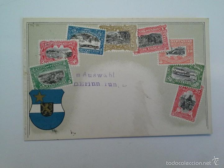 Postkarten: POSTAL TEMA FILAT&Eacute;LICO SELLOS DE CONGO. N&ordm; 63.