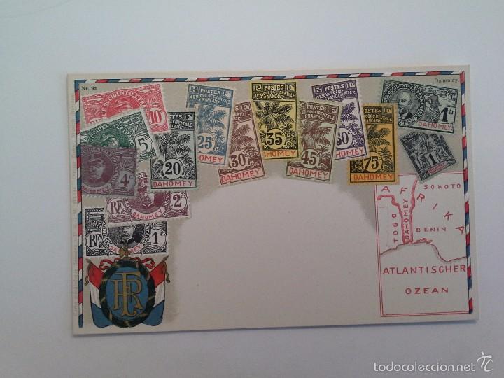 Postkarten: POSTAL TEMA FILAT&Eacute;LICO SELLOS DE DAHOMEY. N&ordm; 93.
