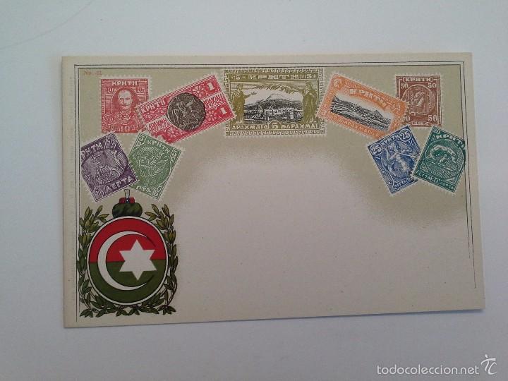 Postales: POSTAL TEMA FILAT&Eacute;LICO SELLOS DE CRETA. N&ordm; 61.