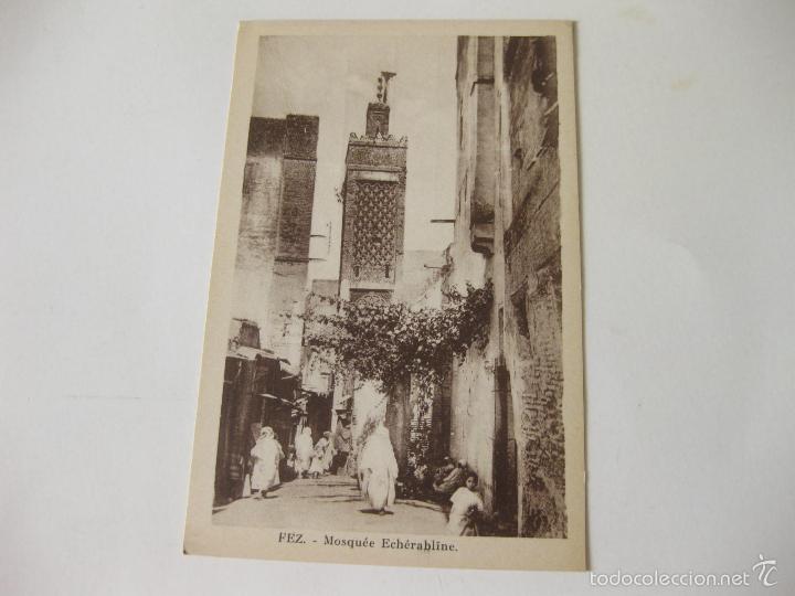 Postales: POSTAL DE FEZ - MOSQU&Eacute;E ECH&Eacute;RABLINE - MARRUECOS - EDICIONES R. S. FEZ - Foto 1