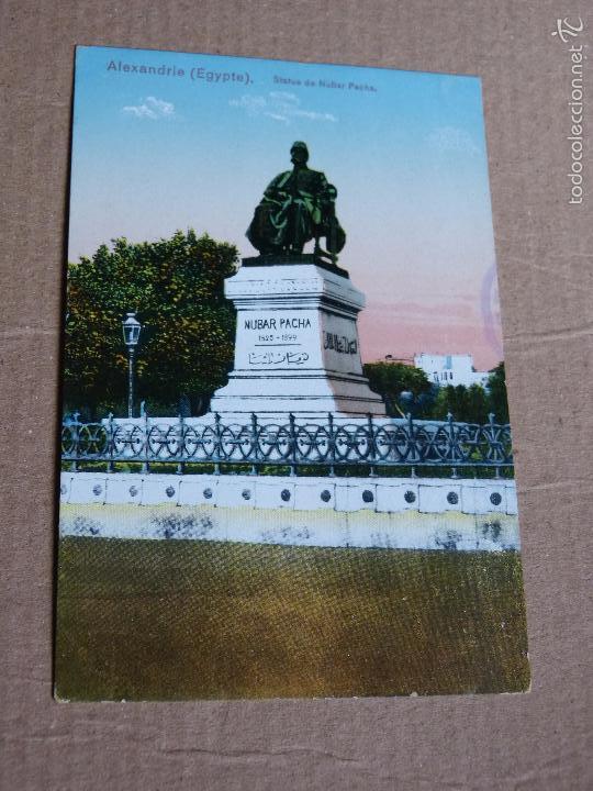 Postales: ALEJANDR&Iacute;A: :ESTATUA DE NUBAR PACHA (PRINCIPIOS DEL SIGLO XX, CIRCA 1912)